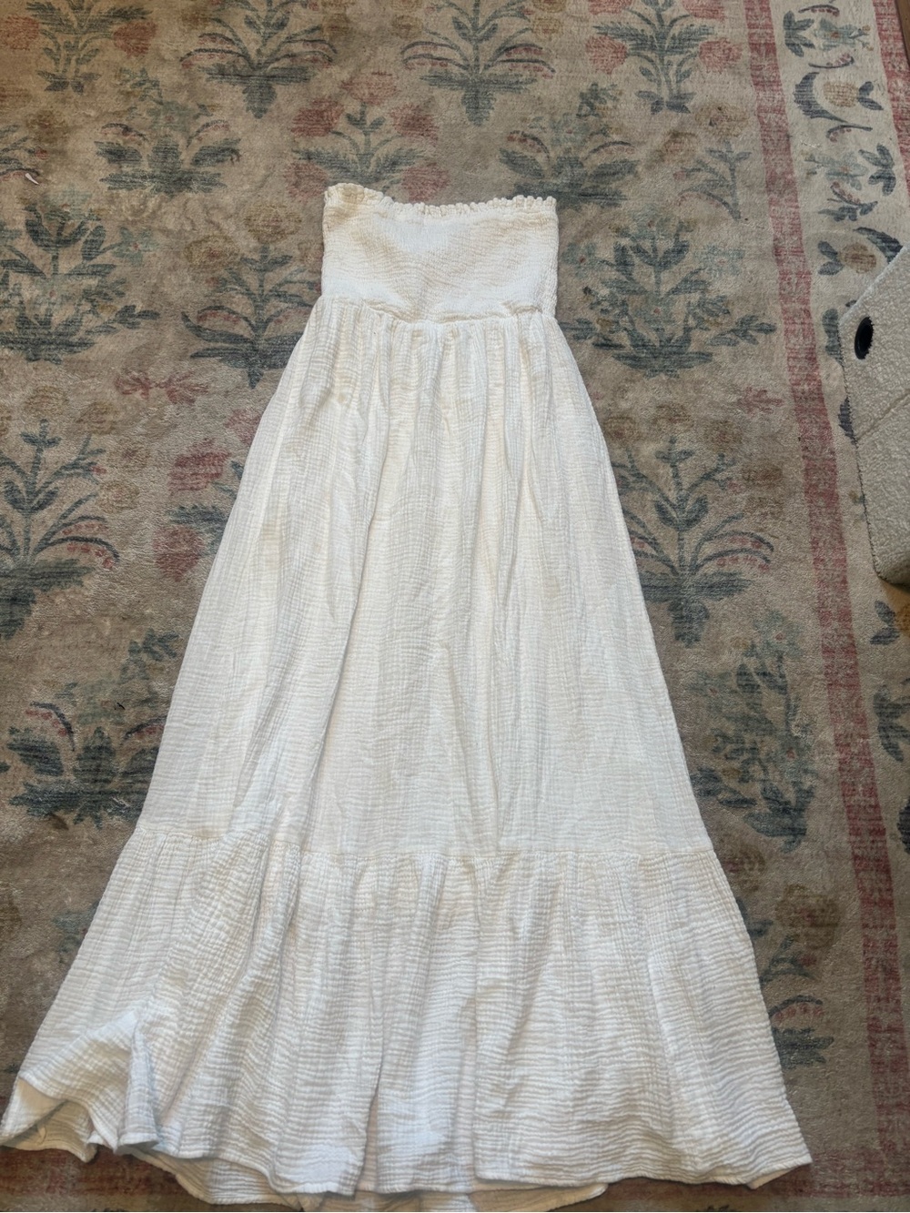 White Strapless Maxi Dress